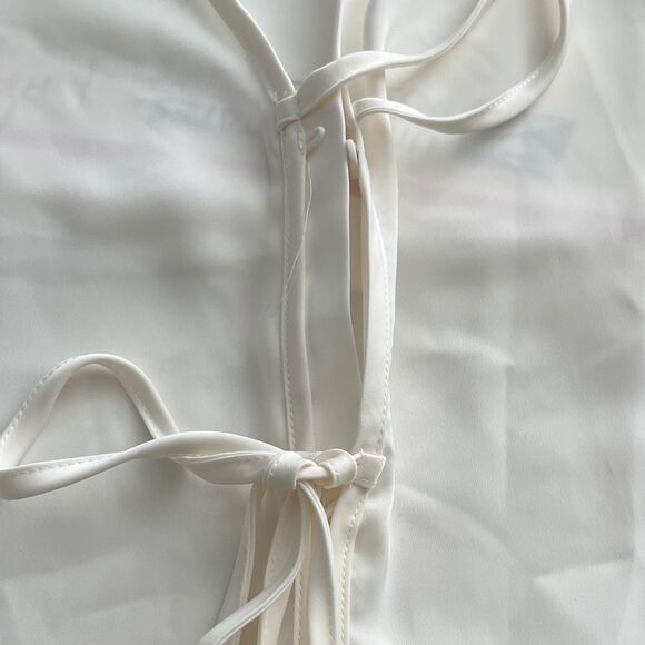 Rachel Zoe Elegant Cream Blouse with Double Front Tie - Picture 9 of 9